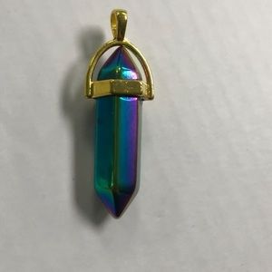 Peacock ore point pendant